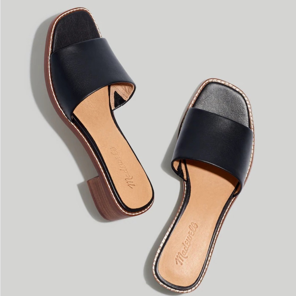 Madewell The Cassady mules in black leather 9